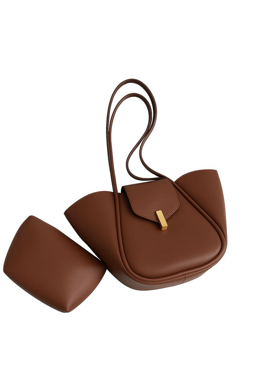 Sac à bandoulière élégant en PU imperméable, style classique.